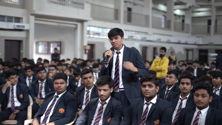 Chairman Sir with Class 9 to 12 Students